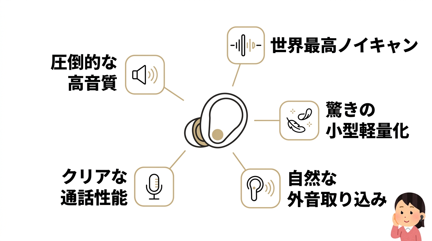 ソニーワイヤレスイヤホンWF-1000XM5レビュー