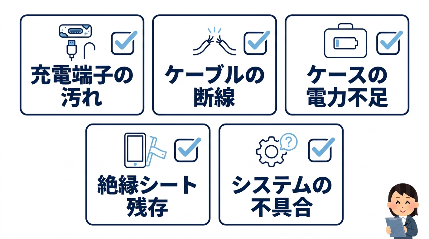 ワイヤレスイヤホンが充電できない原因6選