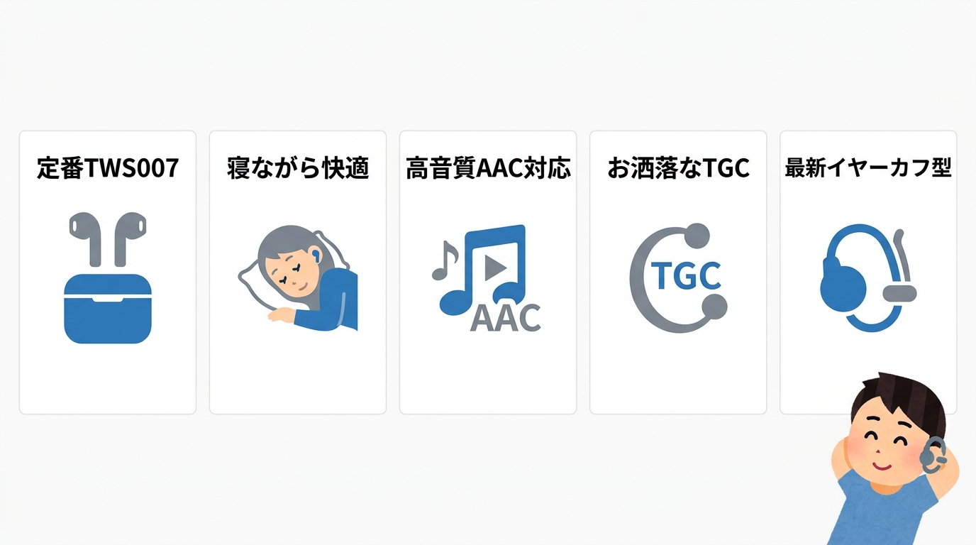 100均ワイヤレスイヤホンおすすめ5選