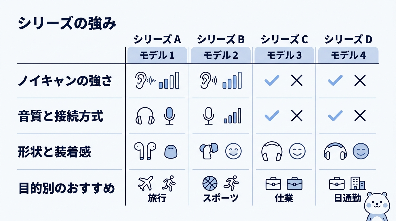 失敗しないシリーズ別の特徴と選び方
