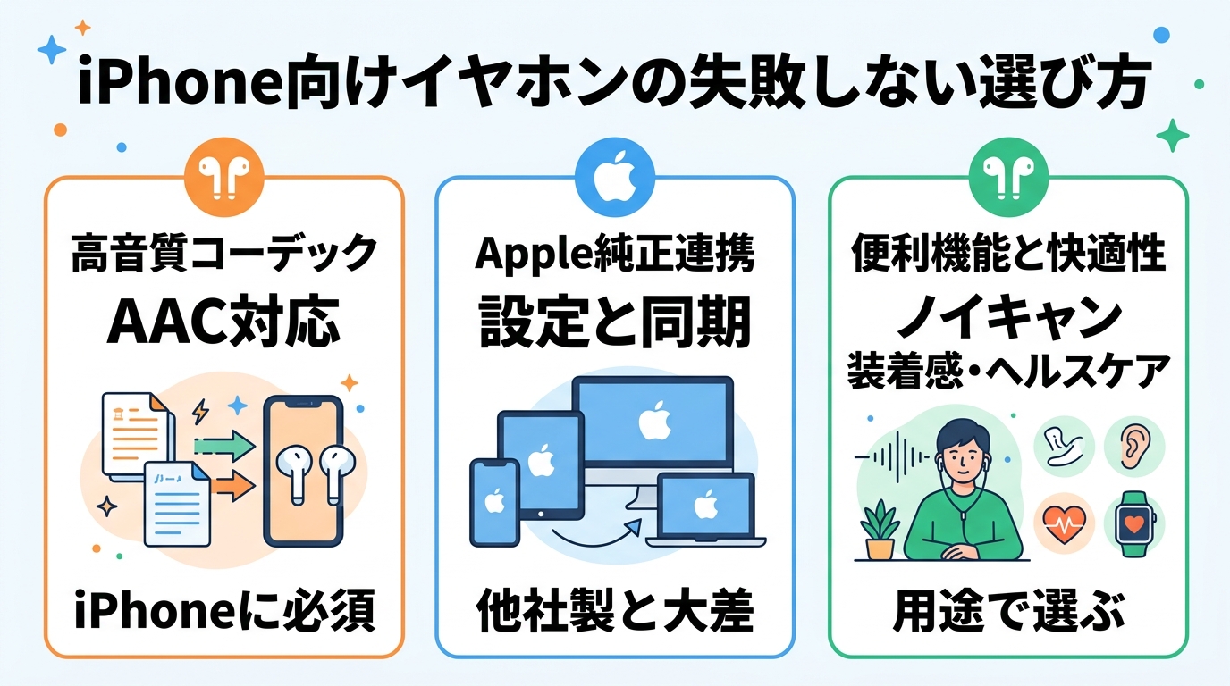 iPhone向けイヤホンの失敗しない選び方