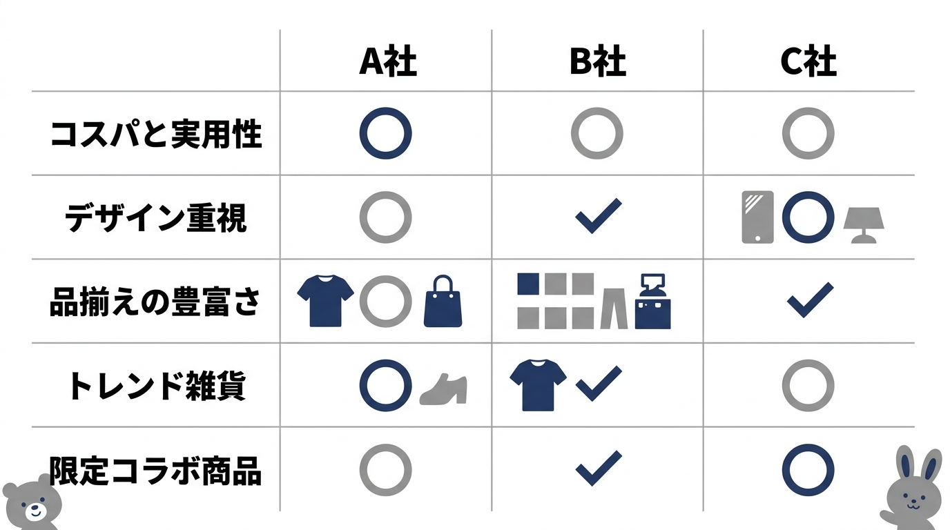 人気の3社モデルを徹底比較