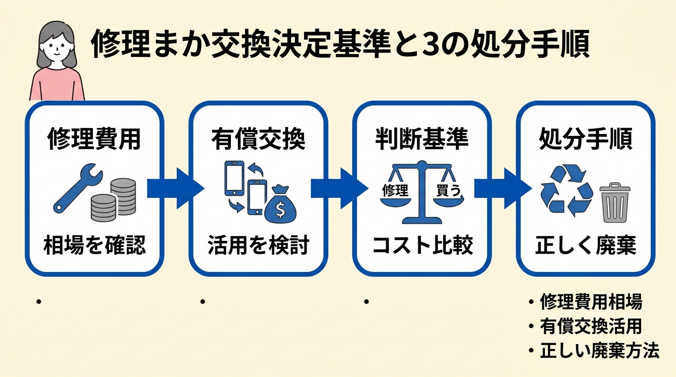 修理か買い替えかの判断基準と処分手順3つ