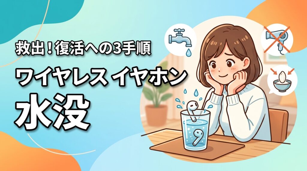 水没したワイヤレスイヤホンを救う！復活への3手順と絶対NG行動